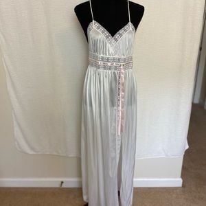 Lace and shear nightgown with pinafore